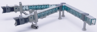 Pre - Order JC Wings LH4391 1:400 Air Passenger Bridge for wide - body aircraft (Green) - 1 per set