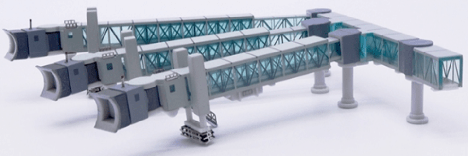 Pre - Order JC Wings LH4393 1:400 Air Passenger Bridge for A380 (Green) - 1 per set