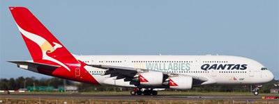 Pre-Order JC Wings SA2133 1:200 Qantas Airbus A380 "Go Wallabies" Reg: VH-OQH