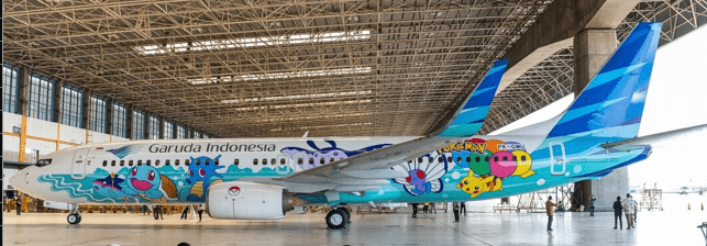 Pre - Order JC Wings SA4043 1:400 Garuda Indonesia Boeing 737 - 800 "Pokemon" PK - GMU