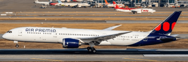 Pre - Order JC Wings SA4085A 1:400 Air Premia Boeing 787 - 9 Dreamliner Reg: HL8701 "Flaps Down"