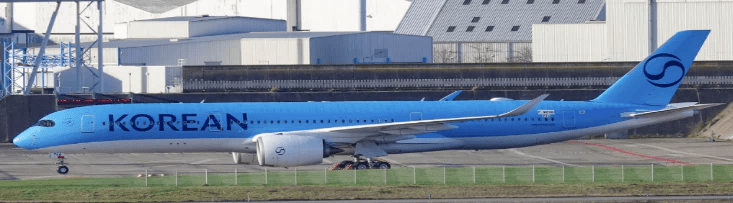 Pre - Order JC Wings SA4117A 1:400 Korean Air Airbus A350 - 900XWB "NC" Reg: HL8746 "Flaps Down"