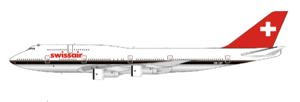 Pre - Order JC Wings XX40281 1:400 Swissair Boeing 747 - 300 "Polished" Reg: HB - IGF