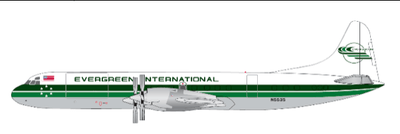 Pre - Order JC Wings XX40297 1:400 Evergreen International Lockheed L - 188A(F) Electra Reg: N5535