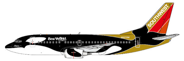 Pre - Order JC Wings XX40471 1:400 Southwest Airlines Boeing 737 - 500 "Seaworld of California" Reg: N507SW