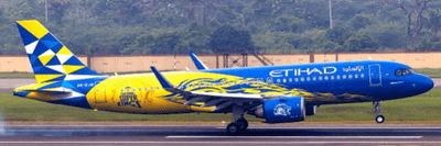 Pre - Order JC Wings XX40517 1:400 Etihad Airways Airbus A320NEO "Chennai Super Kings" Reg: A6 - EJB