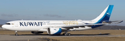 Pre - Order JC Wings XX40649 1:400 Kuwait Airways Airbus A330 - 800NEO "Khaleeji Zain 2024" Reg: 9K - APG