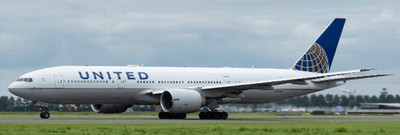 Pre - Order JC Wings XX40671A 1:400 United Airlines Boeing 777 - 200ER "Gordon M. Bethune" Reg: N78001 "Flaps Down"