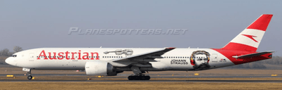 Pre - Order JC Wings XX40688A 1:400 Austrian Airlines Boeing 777 - 200ER "Johann Strauss" Reg: OE - LPF "Flaps Down"