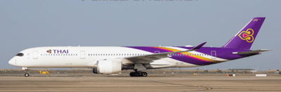 Pre - Order JC Wings XX40792A 1:400 Thai Airways Airbus A350 - 900XWB Reg: HS - THX "Flaps Down"