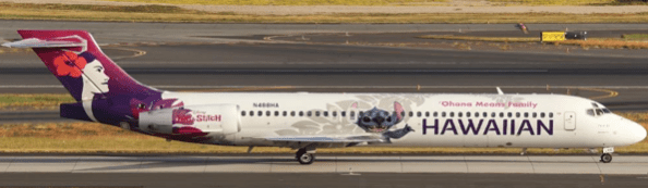 Pre - Order JC Wings XX40814 1:400 Hawaiian Airlines Boeing 717 - 200 "Lilo & Stitch" Reg: N488HA