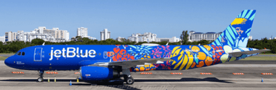 Pre - Order JC Wings XX40826 1:400 Jetblue Airbus A320 "Isla del Bluencanto" Reg: N657JB