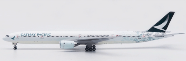 Pre - Order JC Wings XX4129A 1:400 Cathay Pacific Boeing 777 - 300 "The Spirit of Hong Kong" Reg: B - HNK Flaps Down