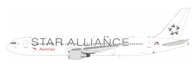 Pre - Order JFox JF - 767 - 3 - 019L 1:200 767 - 3Z9/ER Austrian - Star Alliance Reg. OE - LAZ