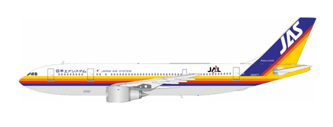 Pre - Order JFox JF - A300 - 009L 1:200 Airbus A300BK - 3C Japan Air System JA8477