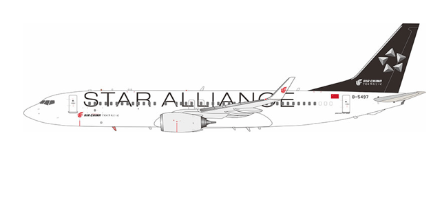 Pre - Order KJ Models KJ - B738 - 203 1:200 B - 5497 Air China Boeing 737 - 89L(WL) Star Alliance