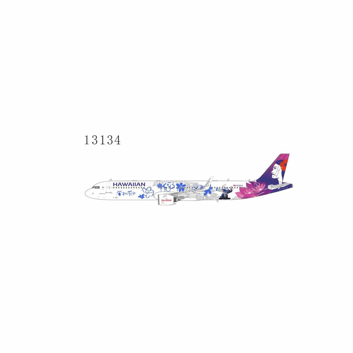 Pre - Order NG Models 13134 1:400 Hawaiian Airlines A321neo N216HA (Disney’s Lilo & Stitch)