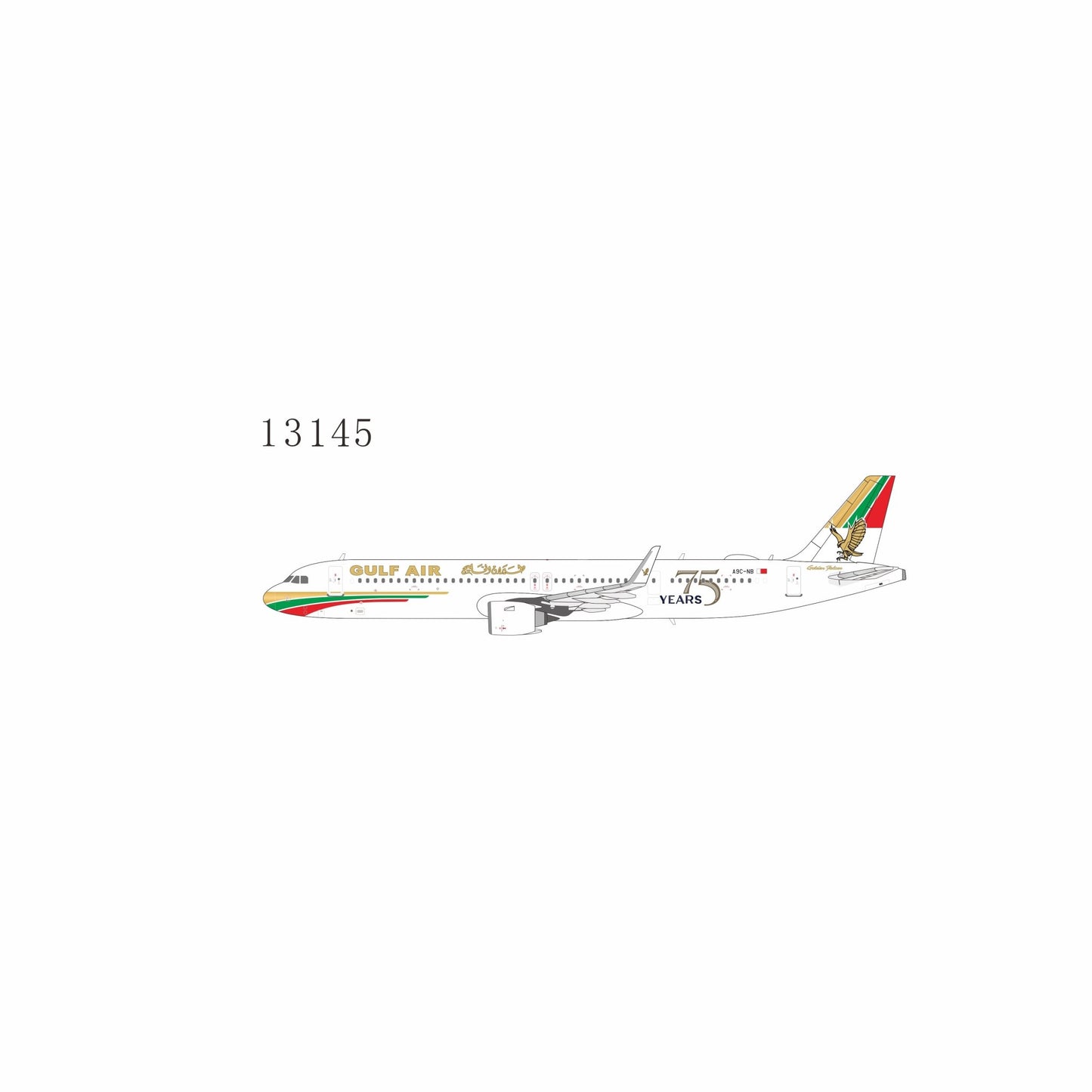Pre-Order NG Models 13145 1:400 Gulf Air A321neo A9C-NB 75th Anniversary livery