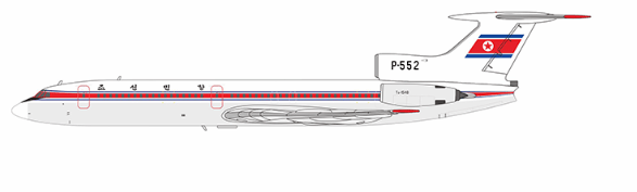 NG Models 54011 1:400 Chosonminhang (North Korea) Tu - 154B P - 552 (1970's livery)