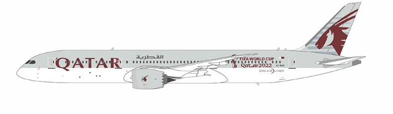 NG Models 55098 1:400 Qatar Airways 787 - 9 Dreamliner A7 - BHC (with "FIFA World Cup Qatar 2022" sticker)