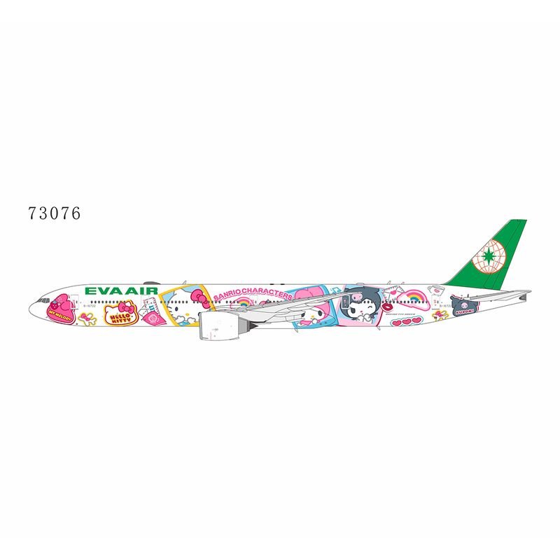 Pre - Order NG Models 73076 1:400 Eva Airways 777 - 300ER B - 16722 (Hello Kitty - Besties Jet)