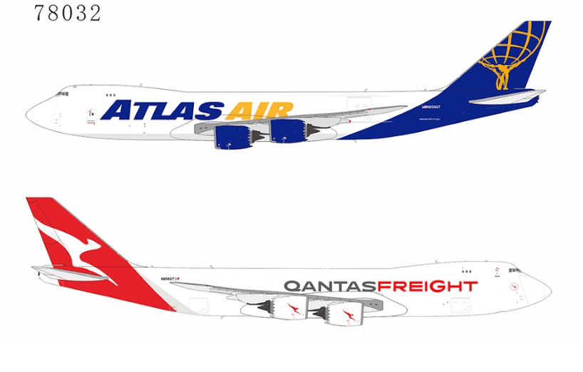 NG Models 78032 1:400 Atlas Air(Qantas Freight) 747 - 8F N856GT(fantasy hybrid colors)(2024.12)