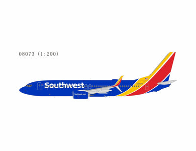 Pre-Order NG Models 8073 1:200 Southwest Airlines 737-800/w N8657B Heart livery with halogen landing lights; with scimitar winglets