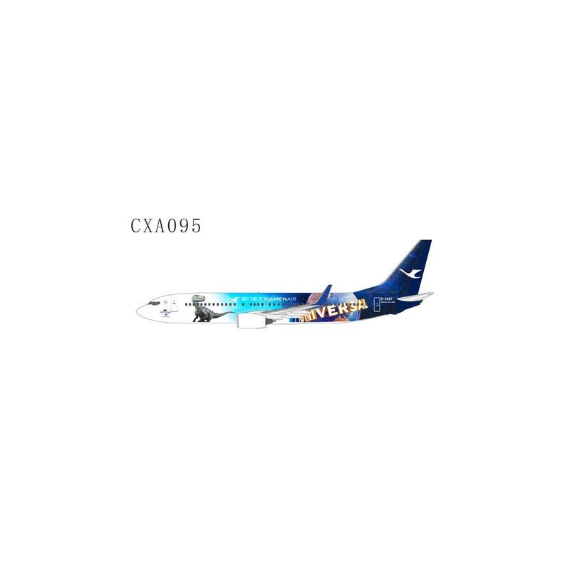 Pre - Order NG Models CXA095 1:400 Xiamen Airlines 737 - 800/w B - 5487 (Universal Beijing Resort - Jurassic World Isla Nubla)