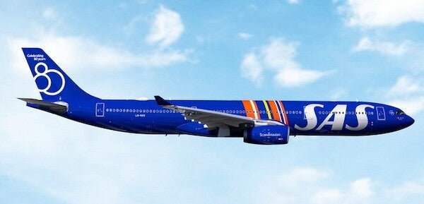 Pre - Order Phoenix Models 12096 1:400 SAS A330 - 300 LN - RKR "Celebrating 80 Years"