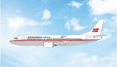 Pre-Order Phoenix Models 12143 1:400 Braathens SAFE B737-400 LN-BRI