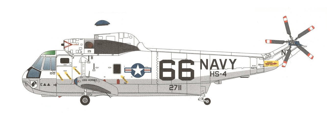 Pre - Order Sky Classics SC2SK03 1:200 SH - 3D Sea King 152711 HS - 4 USS Hornet Apollo Rescue