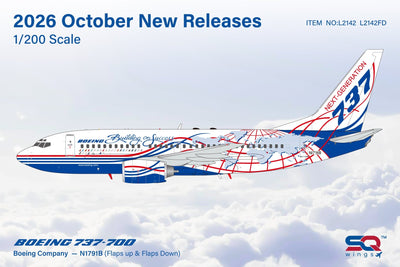 Pre-Order SQ Wings L2142 1:200 Boeing Company B737-700 N1791B House Livery