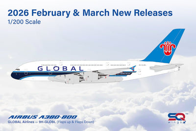 Pre - Order SQ Wings L2157 1:200 GLOBAL Airlines A380 9H - GLOBL