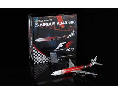 Pre - Order SQ Wings L2169FD 1:200 Etihad Airways Airbus A340 - 600 A6 - EHJ "ABU DHABI GRAND PRIX 2013" "Flaps Down"