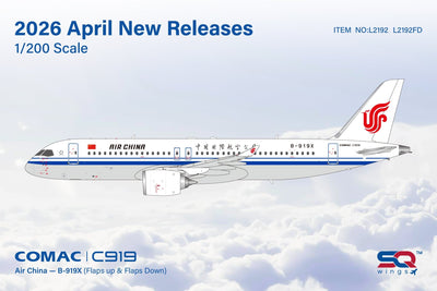 Pre - Order SQ Wings L2192 1:200 Air China C919 B - 919X