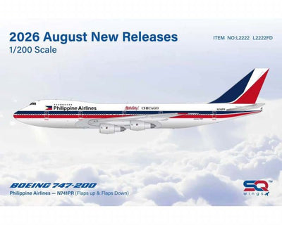 Pre-Order SQ Wings L2222FD 1:200 Philippine Airlines B747-200 N741PR Mabuhay!/"Flaps Down"