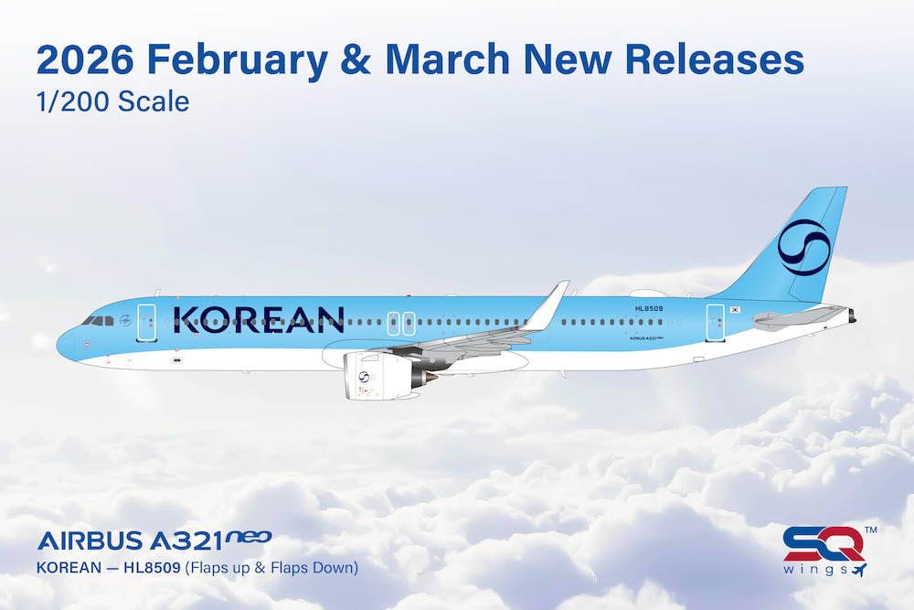 Pre - Order SQ Wings L2268 1:200 Korean Air A321 HL8509 New Livery