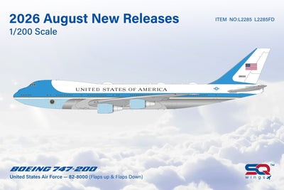 Pre-Order SQ Wings L2285 1:200 United States Air Force 747-200 82-8000