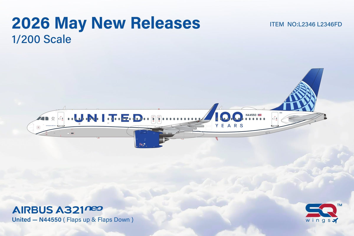 Pre - Order SQ Wings L2346 1:200 United Airlines A321 N44550