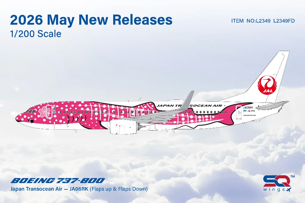 SQ Wings L2349FD 1:200 Japan Transocean 737-800 Sakura Jimbei