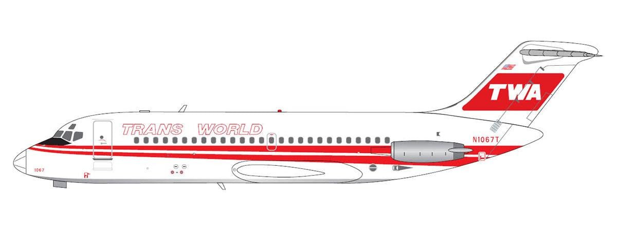 Pre - Order V1:400 400009 1:400 TRANS WORLD AIRLINES DC - 9 - 15 - N1067T