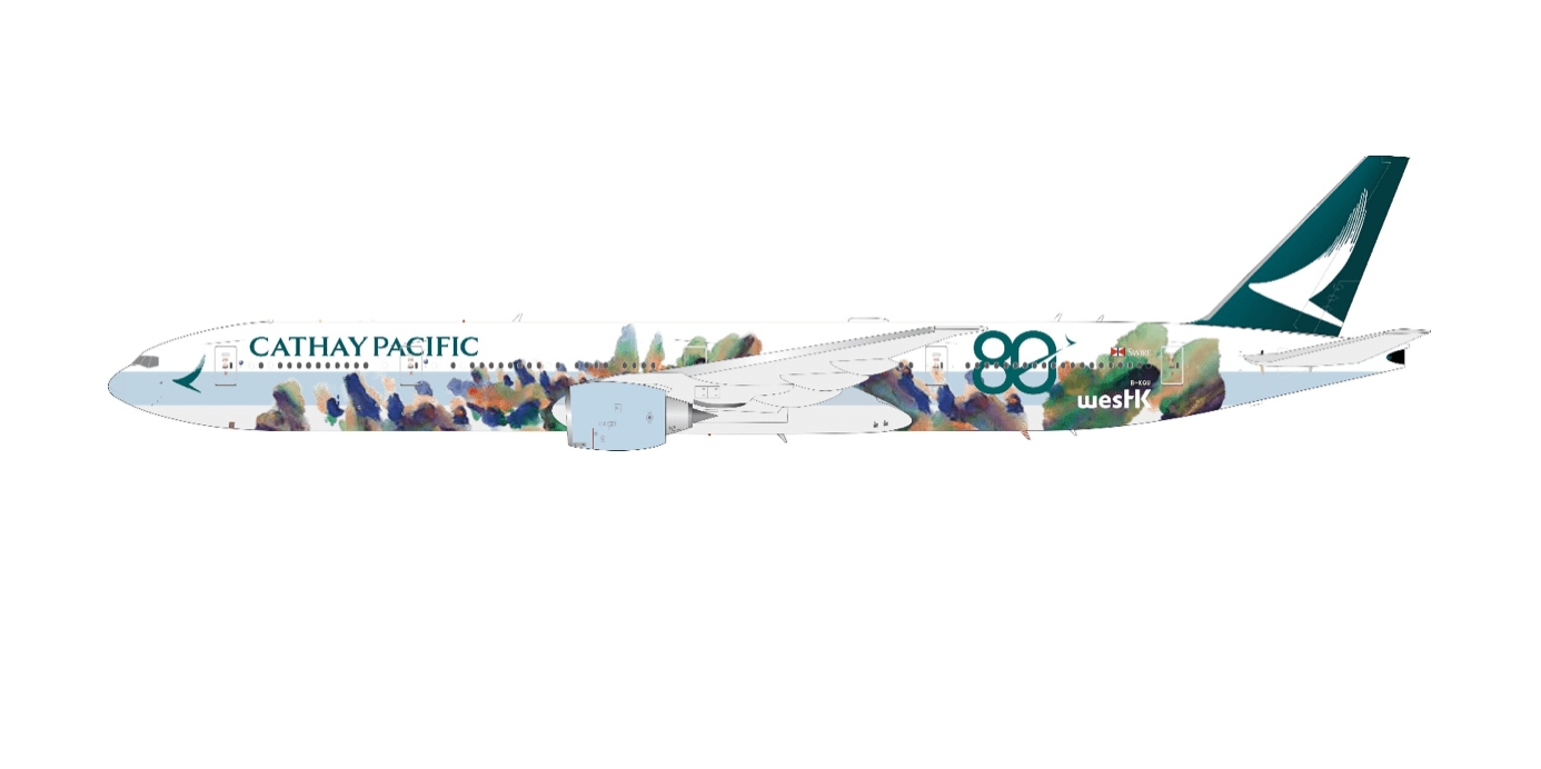 Pre - Order White Box Models WB - 777 - 3 - 024C 1:200 777 - 300ER Cathay Pacific “Spirit of Hong Kong 80th Anniversary” – B - KQU