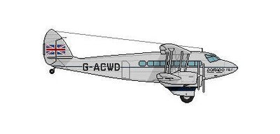 Sky Classics SC2DH8601 1:200 De Havilland DH.86 Express G - ACWD “Dorado” Imperial Airways Hong Kong 1940