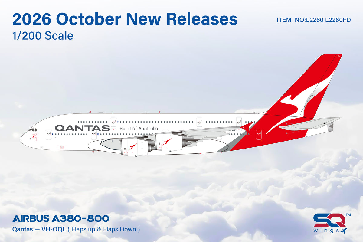SQ Wings 1:200 scale Qantas A380 VH-OQL diecast model airplane
