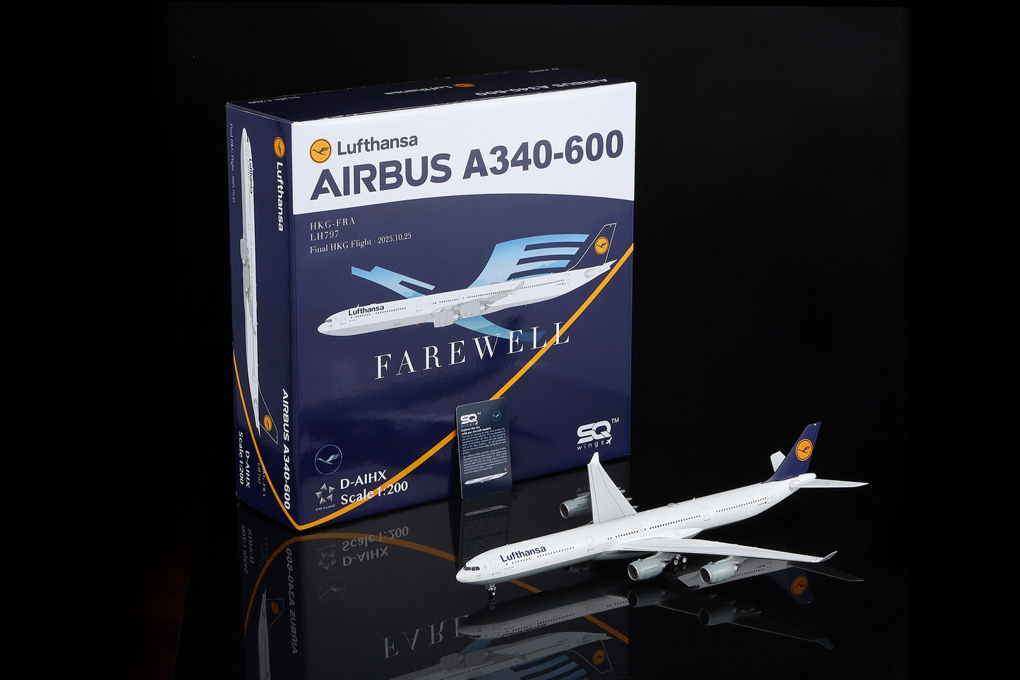 SQ Wings L2293FD 1:200 Lufthansa A340 - 600 D - AIHX "Flaps Down"