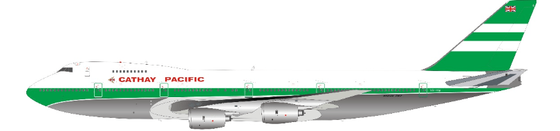 WB Models WB - 747 - 2 - 028P 1:200 Cathay Pacific Boeing 747 - 200 VR - HIA