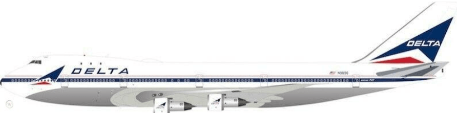 *B Models B - 741 - DL - 9896P 1:200 Delta Boeing 747 - 100