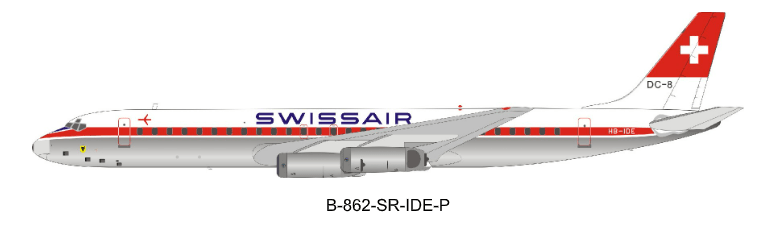 *B - Models B - 862 - SR - IDE - P 1:200 Swiss Air Mcdonnell Douglas DC - 8 - 62