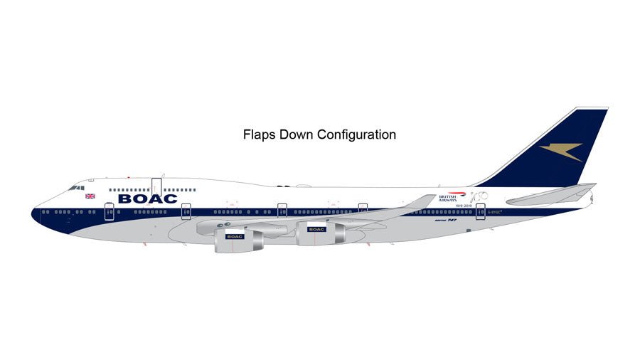 Gemini Jets G2BAW834F 1:200 British Airways Boeing 747 - 400 BOAC (Flaps Down)