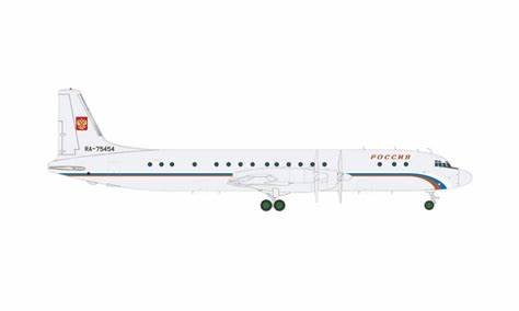 Herpa Wings 571807 1:200 Rossiya Russian State Transport Company Ilyushin IL - 18